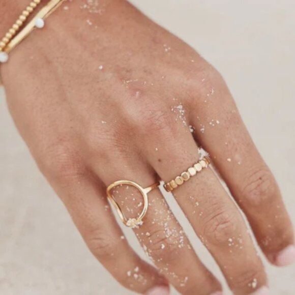 Gold Ring Everyday Non-Tarnish Gold Ring WATERPROOF Jewelry PRETTY Stacking ring - Picture 6 of 14